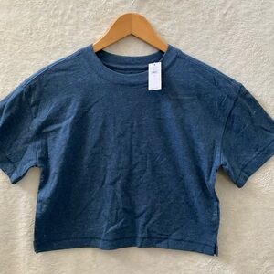 🌼4/$10🌼 NWT GAP TEEN Blue Space Dyed Cropped Short Sleeve Easy Tee | 100% Cotton